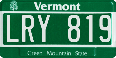 VT license plate LRY819
