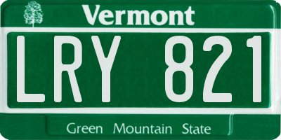 VT license plate LRY821
