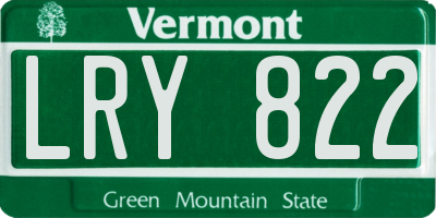 VT license plate LRY822
