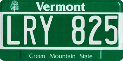 VT license plate LRY825