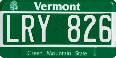 VT license plate LRY826