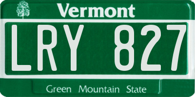 VT license plate LRY827