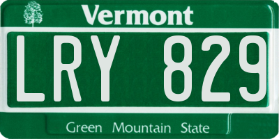 VT license plate LRY829