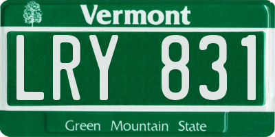 VT license plate LRY831