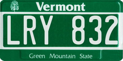 VT license plate LRY832