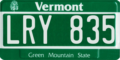 VT license plate LRY835