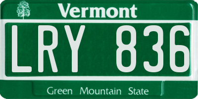 VT license plate LRY836
