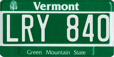VT license plate LRY840