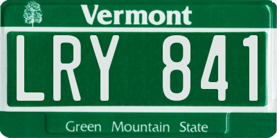 VT license plate LRY841