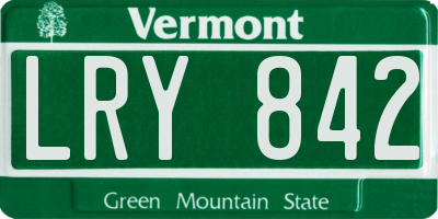 VT license plate LRY842