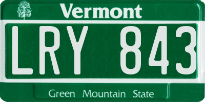 VT license plate LRY843