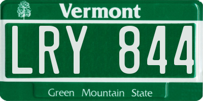 VT license plate LRY844