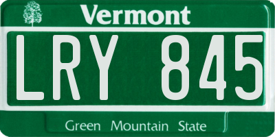 VT license plate LRY845