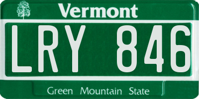 VT license plate LRY846