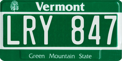 VT license plate LRY847