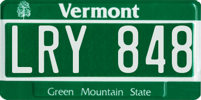 VT license plate LRY848