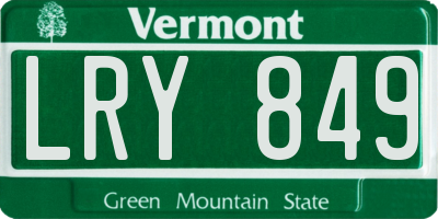 VT license plate LRY849