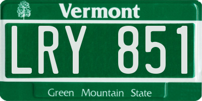 VT license plate LRY851