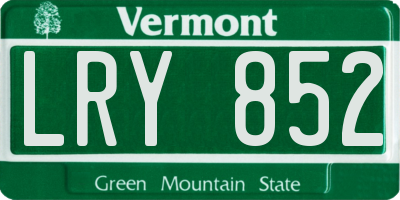VT license plate LRY852