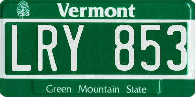 VT license plate LRY853