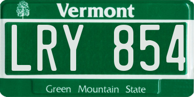 VT license plate LRY854