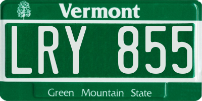 VT license plate LRY855