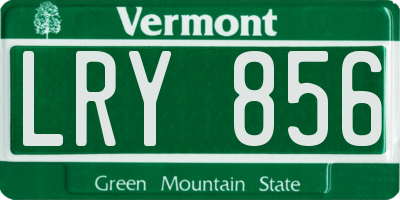 VT license plate LRY856