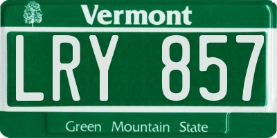 VT license plate LRY857