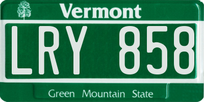 VT license plate LRY858