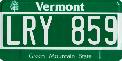 VT license plate LRY859
