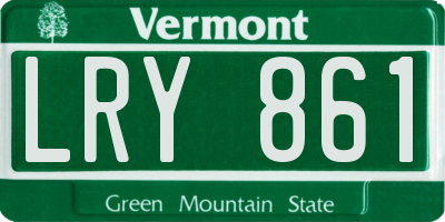 VT license plate LRY861