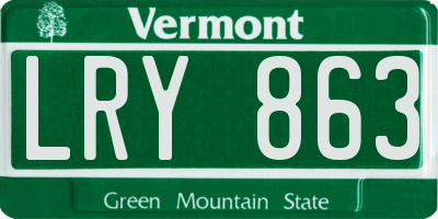 VT license plate LRY863