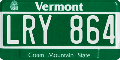 VT license plate LRY864