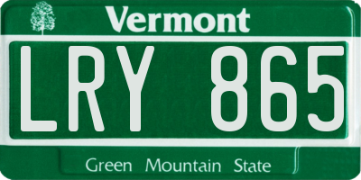 VT license plate LRY865