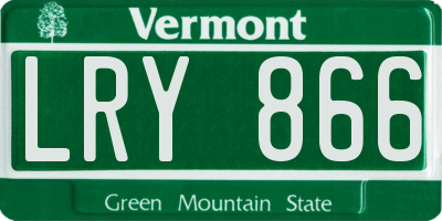 VT license plate LRY866