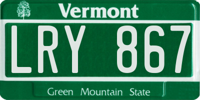 VT license plate LRY867