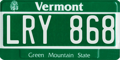 VT license plate LRY868