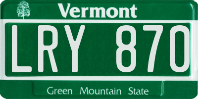 VT license plate LRY870
