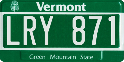 VT license plate LRY871