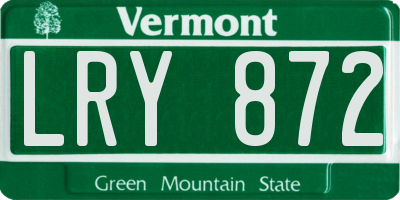 VT license plate LRY872
