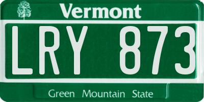 VT license plate LRY873