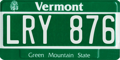 VT license plate LRY876
