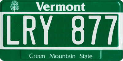 VT license plate LRY877