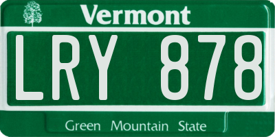 VT license plate LRY878