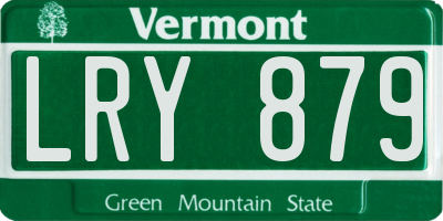 VT license plate LRY879