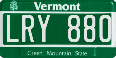 VT license plate LRY880