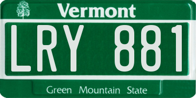 VT license plate LRY881
