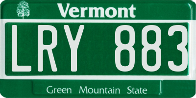 VT license plate LRY883