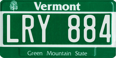 VT license plate LRY884