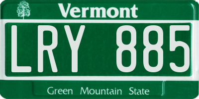 VT license plate LRY885